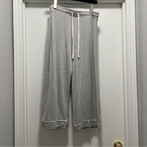 Vineyard Vines Women’s S Striped Pajama Bottoms Lounge Gray Modal Soft Wide Leg